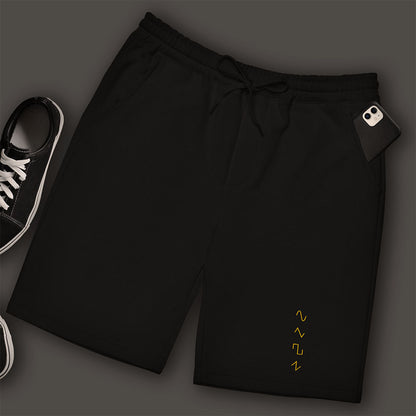 Dezolent Basic Shapes Black Fleece Shorts with iPhone and Converse Shoes: Sine Wave, Triangle Wave, Square Wave, Sawtooth Wave
