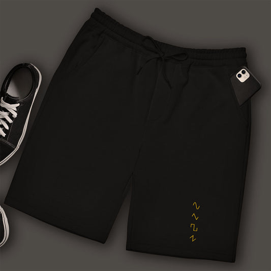 Dezolent Basic Shapes Black Fleece Shorts with iPhone and Converse Shoes: Sine Wave, Triangle Wave, Square Wave, Sawtooth Wave
