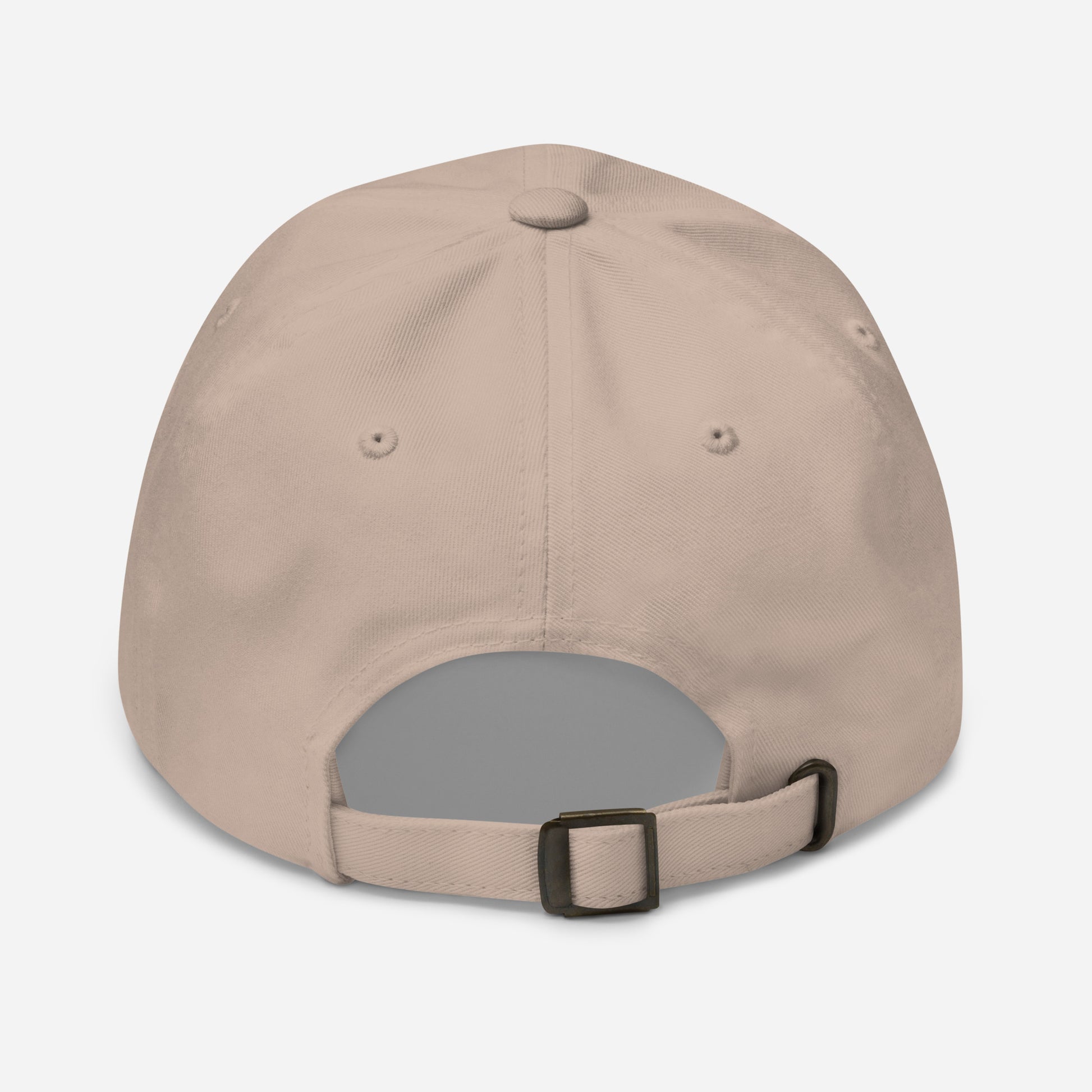 Dezolent Basic Shapes Tan Khaki Dad Hat Back Strap Mockup